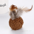 handmade cat ball feather plush pet cat toy